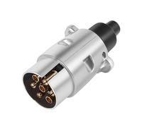Asyduey 7-Broche Adaptateur Remorque Robuste Broche Rond 7-Pole Connecteur Cablage 12V Attelage remorquage Caravan Camion Fiche N Type Remorque Bout
