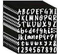 Asyduey 720 PièCes 10 Feuilles D'Autocollant en Vinyle Autocollant, Autocollants de NuméRo de Lettre de L'Alphabet pour BoîTe Aux Lettres, Porte (Blanc, 1 Pouce)