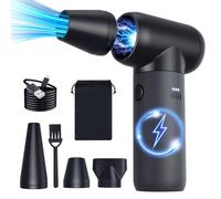 Asyduey à Air Comprimé, Souffleur Sèche-Linge 180 000 Tr/Min, D'Air Électrique Portable à 3 Vitesses, pour Séchage Voiture, Nettoyage Clavier et L'Ordinateur