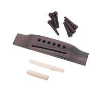 Asyduey Acoustique Ensemble de Remplacement pour Guitare Ebony Bridge End Pins - Pièces de Bridge en Bois pour Selle, Écrou et Bois