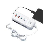 Asyduey Adaptateur USB Hub 4 Ports Type C Charger Mural 66W PD Fast Charging Extension Câble Câble Porte (UE)