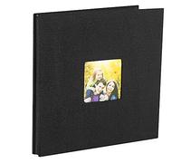 Asyduey Album Photo Auto-AdhéSif Scrapbook pour Mariage/Famille/Amoureux Couverture en Lin Bricolage Cadeau pour La Saint Valentin MèRes Noir