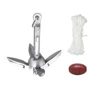 Asyduey Ancre de Motomarine Pliante en Acier de 0,7 Kg, Kayak, Canoë, Radeau à Grappin, Ancre de Bateau de Pêche, Accessoires de Bateau