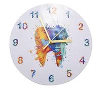 Asyduey Aquarelle Impression de Peinture de Dent Horloge Murale Le Cabinet Dentaire Art Mural Non Ticking la Montre Murale Dentiste Orthodontiste