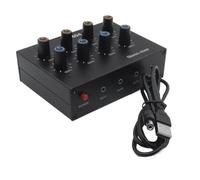 Asyduey AU-404 Son Stéréo Quatre Entrées et Sorties Multiples Mélangeur Audio Double Canal Mélange de Musique Quatre en Quatre Sorties Facile à Utiliser