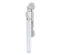 Asyduey Bâton de Selfie Trépied Extensible de 1,8 M avec Support pour Miroir Double et Anneau LED, avec Support pour Téléphone, pour L'Enregistrement Vidéo sur Téléphone Mobile - Blanc