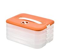 Asyduey BoîTe à Dumplings BoîTe de Rangement RéFrigéRateur Dumpling CongéLation Multi-Couche Freeze Quick-Freeze Dumpling Box Orange