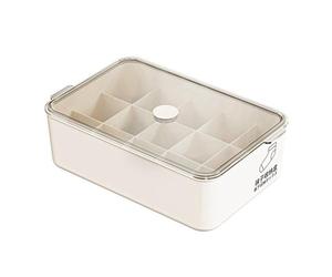 Asyduey Boîte de Rangement Anti-Poussière de Grande Capacité pour sous-Vêtements et Chaussettes Boîte de Rangement à Quinze Compartiments avec Couvercle
