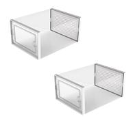 Asyduey Boîte de Rangement de Chaussures, Boîtes de Rangement de Chaussures Transparentes Transparentes, Conteneurs de Rangement Empilables en Plastique Dur, Bacs Faciles à Utiliser Blanc