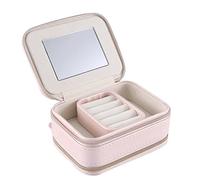 Asyduey BoîTe de Rangement Portable pour Organisateur Affichage de Voyage BoîTe à Fermeture éClair Boucles d'oreilles Collier Bagues BoîTe à A