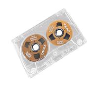 Asyduey Boîtier Couleur Double Face Vide en Métal Mini Peut Enregistrer 55 Minutes de Vide Cassette Vierge, Facile à Utiliser Orange