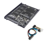 Asyduey Boîtier SSD M2 + MSATA vers SATA3.0 6 Go Adaptateur Carte Riser avec Prise en Métal Support SSD M.2