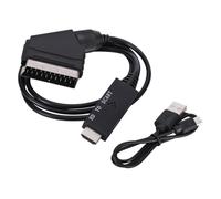 Asyduey Câble Adaptateur Faible Consommation D'Énergie avec Câble d'alimentation USB Compatible vers Adaptateur Audio Vidéo Péritel Plug and Play Facile à Utiliser