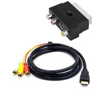Asyduey Câble Audio S-VidéO Mâle Compatible 1080P vers 3 AV avec Adaptateur Phono PéRitel vers 3