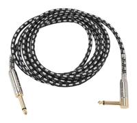Asyduey Câble de Guitare Câbles D'Instrument de 10 Pieds Cordon D'Ampli de Guitare Électrique Câble Jack 6,35 mm Plaqué Or 1/4 Pouce avec Filet Tressé
