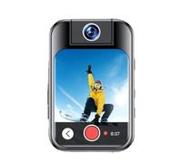 Asyduey Caméra de Sport Wi-FI 48 MP, Haute Résolution 4K, Caméra d'action de Poche, Écran Tactile 3 Pouces, Bluetooth, Clip Arrière, 64 Go