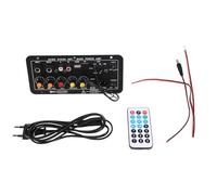 Asyduey Carte D'Amplificateur StéRéO Bluetooth NuméRique Caisson de Basses Amplificateurs de Karaoké à Double Microphone pour Haut-Parleur 8-12 Pouces Prise UE