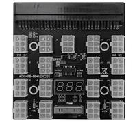 Asyduey Carte de DéRivation 17 Port 6Pin Module d'alimentation D'Affichage à LED Adaptateur de Carte Serveur pour 1200W 750W PSU GPU Exploitation MinièRe BTC ETH