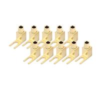 Asyduey Connecteurs de Banane en Forme de U 10pcs Gold Enceinte de Haut-Parleur Amplificateur Amplificateur Y Pilot Bananas Bananas Prigs Set