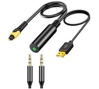 Asyduey Convertisseur Audio 3,5 mm vers SPDIF, Adaptateur Audio Analogique vers Numérique, Câble Auxiliaire 3,5 mm vers Optique pour Consoles de Jeux TV, Ordinateur Portable