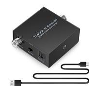 Asyduey Convertisseur Audio NuméRique Bidirectionnel Convertisseur NuméRique Coaxial vers Optique Toslink Optique SPDIF Toslink vers Coaxial