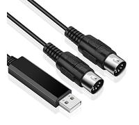 Asyduey Convertisseur de Câble MIDI USB Interface USB vers Cordon MIDI EntréE-Sortie Fonctionne pour PC Portable vers Clavier de Piano dans de Musique 6.5Ft