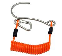 Asyduey Crochet de Rafting à Une TêTe de PlongéE en Acier Inoxydable Crochet de RéCif en Acier Inoxydable Cordon à Ressort HéLicoïDal Accessoire de SéCurité pour la PlongéE - Orange