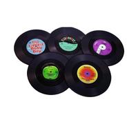 Asyduey Ensemble de 6 sous-Verres Créatifs en Vinyle pour Amateurs de Musique, Cadeaux D'Hôtesse de Pendaison de Crémaillère, Style 1