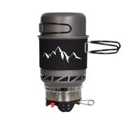 Asyduey Ensemble de Batterie de Cuisine de Camping avec Réchaud D'Extérieur Coupe-Vent, Kit de Casserole de Camping Léger pour la Cuisine en Plein Air, la Randonnée et la Randonnée