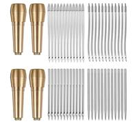 Asyduey Ensemble de Cônes de Couture en Cuir, 52 Pièces, Aiguille Droite pour Couture en Cuir et Crochet Incurvé pour Réparation de Toile de Chaussure