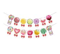 Asyduey Ensemble de DéCorations de FêTe de, BannièRe ColoréE de et DéCoration de Sucette Suspendue sur Le ThèMe des Bonbons