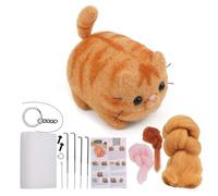 Asyduey Ensemble de Feutrage à L'Aiguille d'animaux, Ensemble de Matériaux en Feutre de Laine Bricolage avec Instructions D'Outil de Feutrage pour Projet D'Artisanat de Feutrage à L'Aiguille