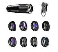Asyduey Ensemble de Lentilles pour Téléphone Portable 10 en 1, Comprenant Une Lentille Téléobjectif 22X, Une Lentille Fisheye, Une Lentille Grand Angle Macro, et des Filtres CPL pour Les Smartpho