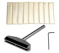 Asyduey Ensemble D'Outils Luthier Guitare Basse Fret Presse Caul Touche Outil de Pressage + 9 PièCes SéRies Inserts de Radian en Laiton avec Clé Hexagonale