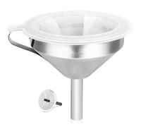 Asyduey Entonnoir de Cuisine en Acier Inoxydable 304 de 5,9 Pouces avec Filtre Alimentaire de 200 Mailles pour Transférer des Liquides, de L' et Faire de la Confiture en Argent