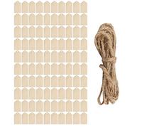 Asyduey ÉTiquette en Bois de 100 PièCes, éTiquettes en Bois Non Finies de 2,7 X 1,5 Pouces avec Trou, pour Accrocher et DéCor de Mariage, Projets D'Artisanat