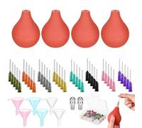 Asyduey Fournitures D'Outils de Poterie, Applicateur de Pointe de Précision pour Aiguille avec Entonnoir de Remplissage Kit D'Outils de Bouteille à Presser de Glaçage à L'Argile de 3 Oz