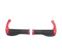 Asyduey Guidon a verrou de Velo de Montagne de Bicyclette de Cyclisme Ensemble de poignees d'embout de Barre de Main-Rouge