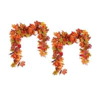 Asyduey Guirlandes de Thanksgiving 2 Pièces Guirlande d'automne Artificielle Feuilles D'Érable Guirlande d'automne Décorative de 5,8 Pieds pour Cadre de Porte de Cheminée