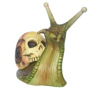 Asyduey Halloween Crâne Escargot, Sculpture de Crâne, Décoration de Maison Résine Artisanat Décoration de Cour Extérieure Crâne Art Sculpture Ornement A 1,5 X 5,5 X 13 cm