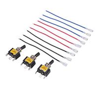 Asyduey Interrupteur à Bascule éClairé 3 PièCes sur Off 30A 12V DC SPST 2 Positions 3 Broches LumièRe LED Bleue Filaire pour Voiture Bateau Automobile