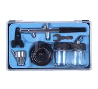 Asyduey Kit D'Aérographe Double Action 0,35 Mm D'Alimentation de Siphon Outil de Pulvérisation Brosse D'Air pour Maquillage Gâteau Art de Corps Temporaire avec une Trachée Double Lunettes