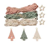 Asyduey Kit de Bricolage pour Arbre de Noël Tissé en Macramé Kit Cadeau de Noël Très Approprié pour Les Amis de la Famille Cadeaux de Vacances Parfaits Installation Facile