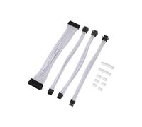 Asyduey Kit de Câble D'Extension Tressé de 9 Pouces - Câble D'Extension de Base pour Boîtier de PC avec Peigne Inclus ATX 24 Broches PCIE 6+2 Broches CPU 4+4 Broches Blanc