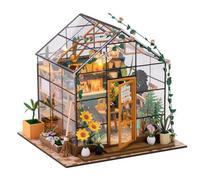 Asyduey Kit de Chalet, Mini Maison de Fleurs Bricolage, Fait à la Main, Puzzle 3D, Bâtiment D'Assemblage, Décoration de Chambre à Coucher