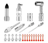 Asyduey Kit de Coupleur de Graisse Embout de Graissage Kit de Coupleur de Graisse 28 Pièces Raccords de Graissage à Connexion Accessoires de Lubrification Complets
