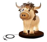 Asyduey Lampe de Table en Forme de Vache, Veilleuse de Ferme, Lampe de Chevet en Forme Vache, Petite Lampe de Table de Chevet USB pour, Le Bureau, la Chambre à Coucher,