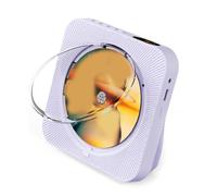 Asyduey Lecteur CD Portable -718 Bluetooth, Double Haut-Parleurs, Radio FM, USB, Mode Casque, Son Stéréo, Prise EU Violette