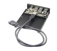 Asyduey Lecteur de Carte Interne USB 3.0 Micro-SD/TF Flash 3.5, USB-C Type-C, Panneau, Double Port USB 3.0, Hub pour Disquette 3,5 Pouces Ouvert