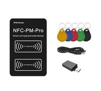 Asyduey Lecteur de Puce Intelligente RFID PM Pro Decoder+5XUID Porte-Clés NFC Copieur de Clé 13,56 MHz 125 KHz Badge Jeton D'Écriture ID IC Balise Clone